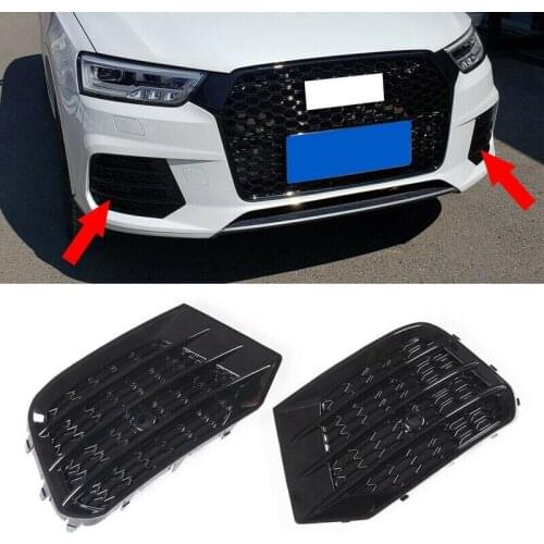 NEW-Car Left & Right Car Front Bumper Fog Lamp Grills in Racing Grills ABS Replacement Fit For- Q3 2013-2018