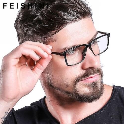 Feishini 2020 Anti Blue Light Glasses Blocking Filter Reduces Eyewear Strain Clear Gaming Computer Glasses Men Improve Comfort