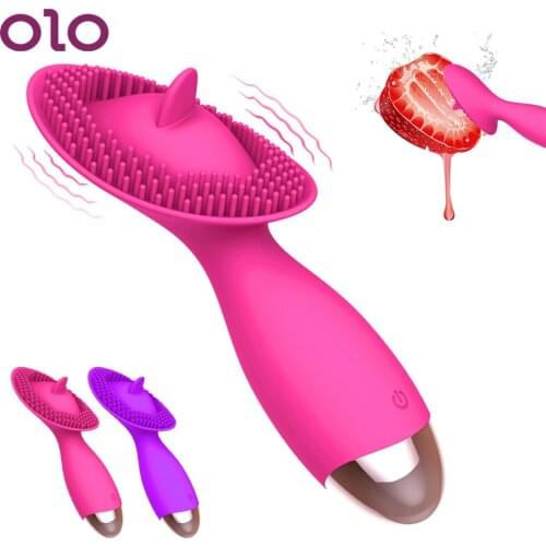 OLO Nipple Oral Licking Vibrator Tongue Vibrator Powerful Clitoris Stimulator Clit Massage Sex Toys for Woman Adult Sex Products