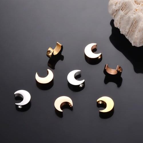 5pcs Stainless Steel Moon Charms Pendants fit Diy Necklace Bracelet Jewelry accessories making 7X8mm