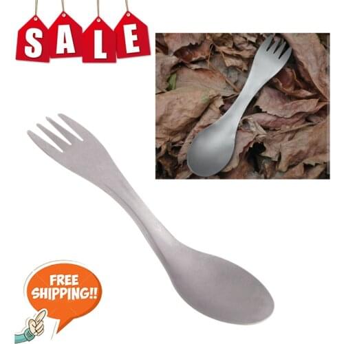 Camping Titanium Spoon Fork Three In One Ultralight Titanium Tableware Camping Outdoor Spork Outdoor Hiking Accessories