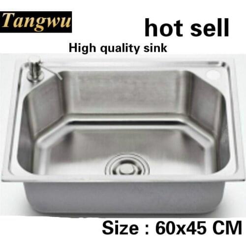Tangwu thickening of 304 stainless steel kitchen sink single slot basin wash the dishes 60x45 cm
