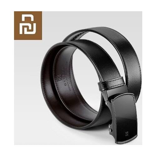 Youpin qimian Luxury mens belt leather automatic buckle cowhide Belt Business Casual Simple Belt Nebula Series