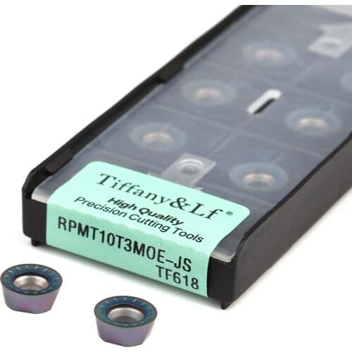 RPMT10T3MOE-JS TF618 high strength Cemented carbide cutting inserts CNC lathe finishing turning inserts Circular milling inserts