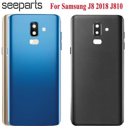 For SAMSUNG Galaxy J8 2018 J810 Back Battery Glass Cover J810F Rear Door Housing Case Replacement For SAMSUNG J810 Battery Cover