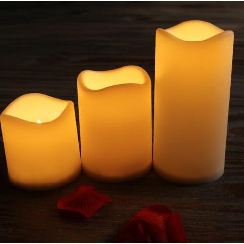 3pcs LED Candle Flickering Flameless Candle for Home Wedding Party Decoration Warm White