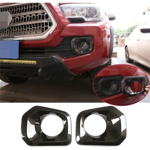 Carbon Fiber ABS Front Fog Light Lamp Cover Trim Fit For Toyota Tacoma 2016-2020 Car Exterior Decoration Accessories
