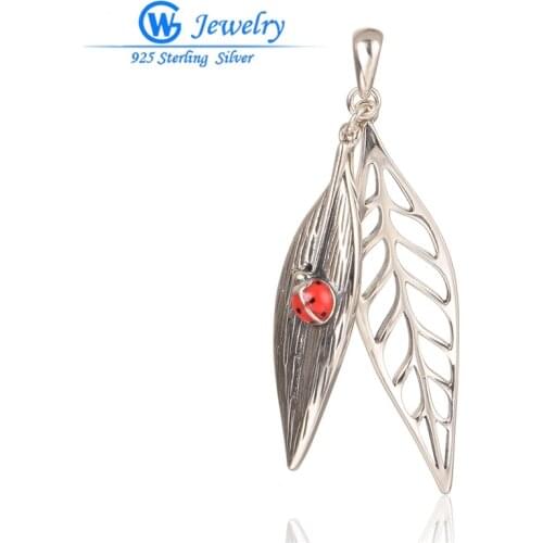 Vintage 2016 Silver Leaf Charm Pendants Sterling-Silver-Jewelry Fit Necklace Women Gw Fashion Jewelry PETY023H20