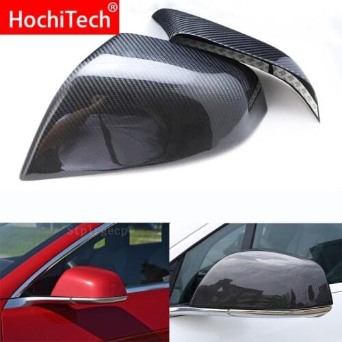 High quality For Tesla Model 3 2016 2017 2018 2019 100% Real Carbon Fiber Rear View Mirror Cover Side Mirror Caps car styling