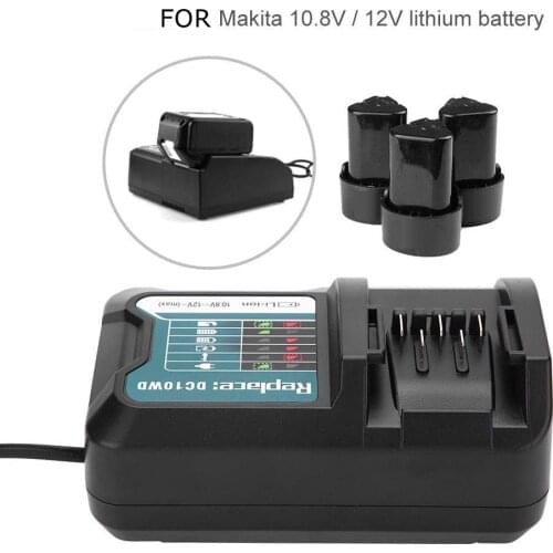 Fast Lithium Battery Charger for Makita DC10WD / DC10SB / DC10WC / BL1015 / BL1016 / BL1021B / BL1041B 10.8V 12V LED Charger