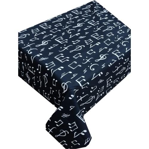 Zeren Home Black Floor Music Note Pattern Carefree Table Cloth 170x500 cm