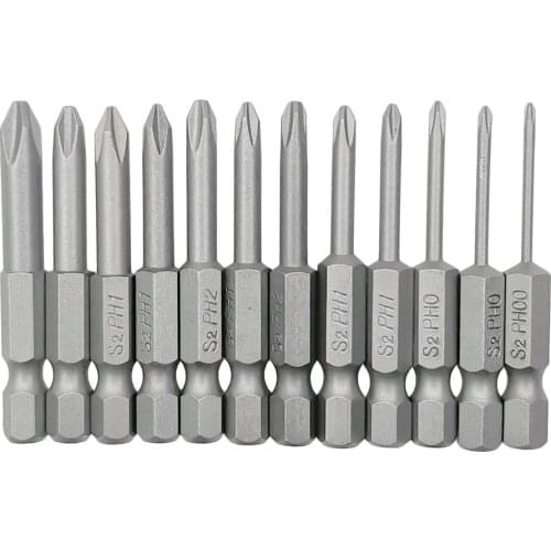 1Set 50mm 1/4 Hex Shank Security Tamper Proof Magnetic Screwdriver Cross Head Screwdriver Bits Electric Driver Hand Tools