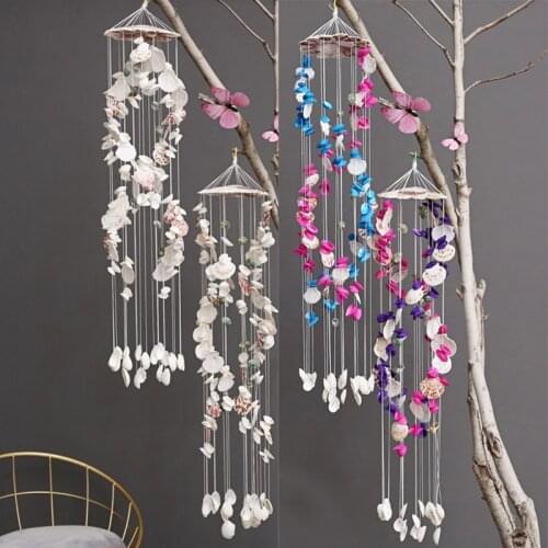 1PCS Natural Shells Wind Chime Outdoor Hanging Exquisite Seashell Windbell Aeolian Bells Crafts Ornaments Garden