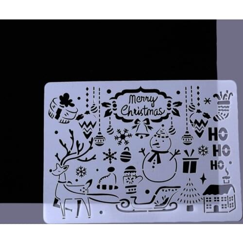 1pc Snowman Stencils Painting Template DIY Scrapbooking Photo Album Decorative Stencils Cake Office School Supplies Reusable