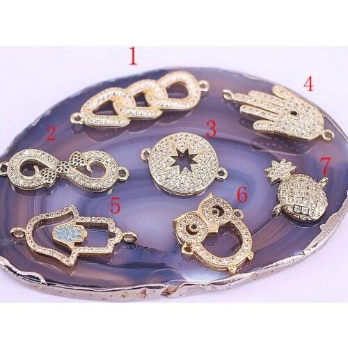 10Pcs Micro Pave CZ Zircon Beads & Jewelry Making Copper Metal CZ Beads DIY Bracelet Charms Accessories