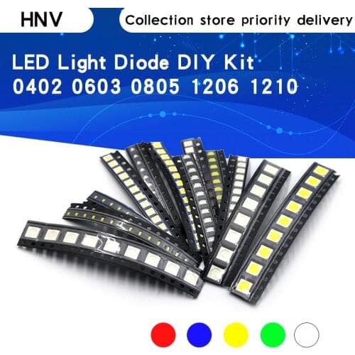 100pcs SMD LED 0402 0603 0805 1206 1210 smd led Red Yellow Green White Blue light emitting diode Clear LED Light Diode DIY Kit