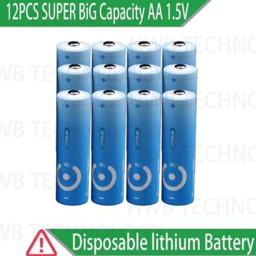 12PCS/lot Brand New SUPER Big Capacity AA 1.5V lithium iron batteries.High power Long shelf life digital Camera, radio battery