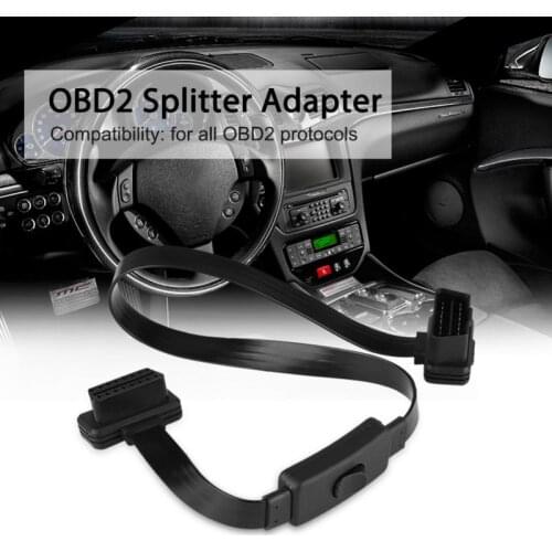 16 Pin Male to Female OBD2 Extension Cable Adapter Connector With ON/OFF Switch