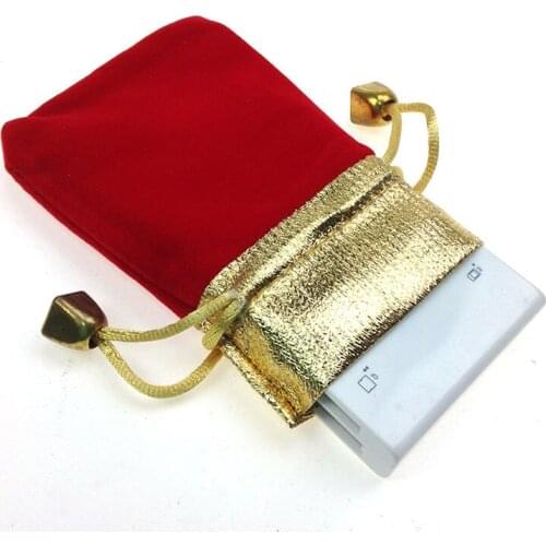 200pcs 7*9cm red Phnom Penh Velvet Bags woman vintage drawstring bag for Party/Jewelry/Gift diy handmade Pouch Packaging Bag