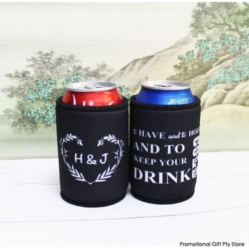 200pcs Black Keep Your Drink Cold Custom Wedding Stubby Cooler Personalized Drink Holder Bride Beer Holder Bridal Party Gifts