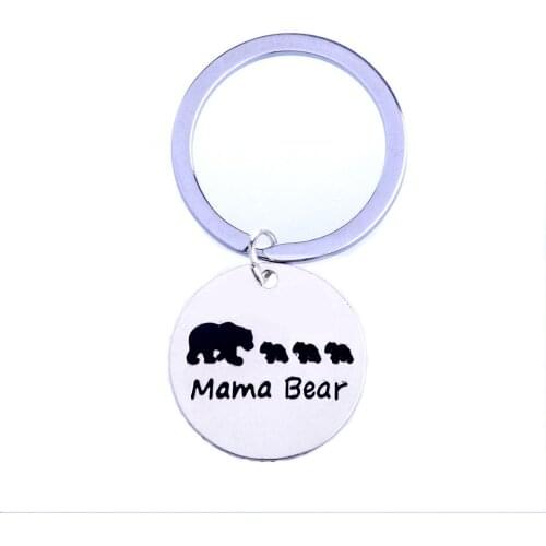 36PC Mama Bear 3 Babies Key Chains Family Mom Love Keychains Keyrings Mother Mom Kids Children Christmas Gift Key Rings Jewelry