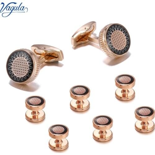 VAGULA Cufflink Stud in 8pcs Set New Suit Tuxedo Collar Stud Set S17