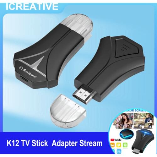 Mirascreen K12 TV Stick Adapter Stream Wifi Display Receiver Mirror Share Screen HD Dongle Wireless Airmirror AirPlay MiraCast