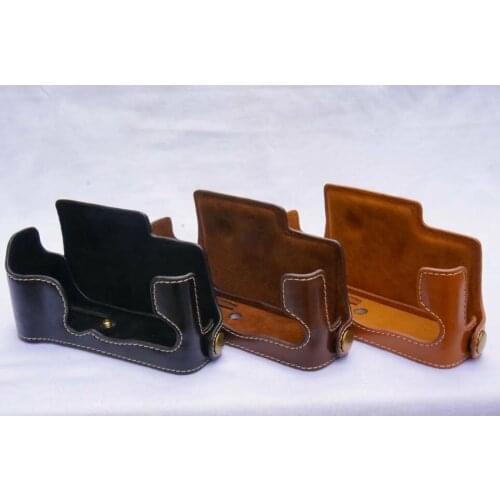 Half PU leather case bag grip cover Buttom for FUJIFILM X-E3 XE3