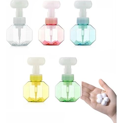 Flower Shape Foam For Soap Dispenser Foaming Pump Plastic Hand Sanitizer Travel Shower Gel Foam Pump Bottle For Bathroom