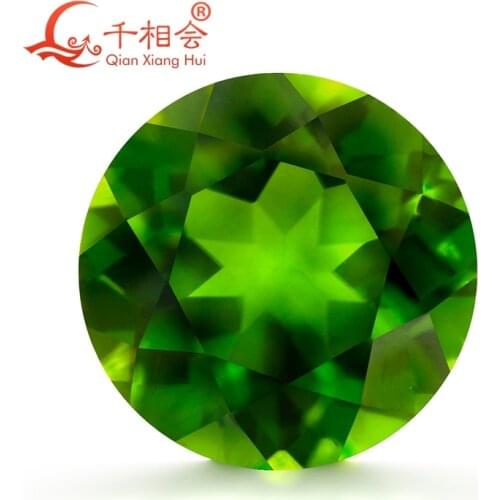 Natural diopside stone round shape green color natural cut beautiful gemstone