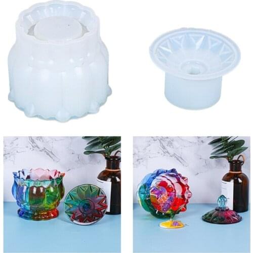 Resin Molds DIY Glass Jar Storage Box Silicone Mold for DIY Craft Home Decor