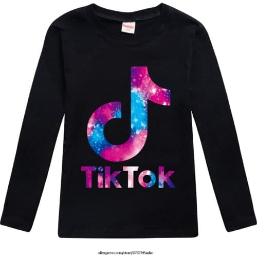 Tik Tok Spring Boys Long Sleeve T Shirts Girls Tik Tok Printed Cotton Costume Infantis Kids Cartoon Tops Tees