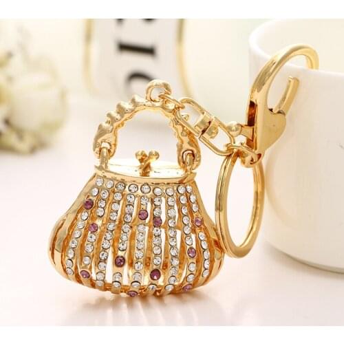 GYWYN Bag Pendant Keychain Car Keychain Keychain Girl Gift Rhinestone Keychain Bag Pendant