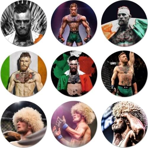 Khabib Nurmagomedov Icons Pins Badge Decoration Brooches Metal Badges For Clothes Backpack Decoration 58mm