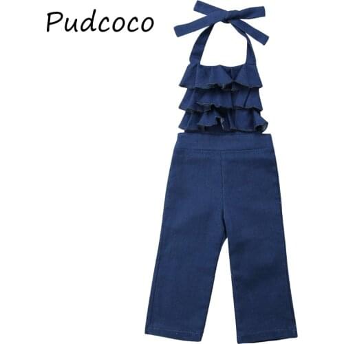 Nwt Toddler Kids Girls Denim Bib Pants Romper Jumpsuit Playsuit Outfits Clothes