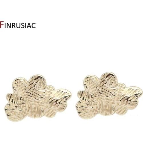 Korean Earrings Making supplies Plated 14K Gold 925 Silver Needle Cloud Post Earrings Making Accessory DIY Crafts Wholesale