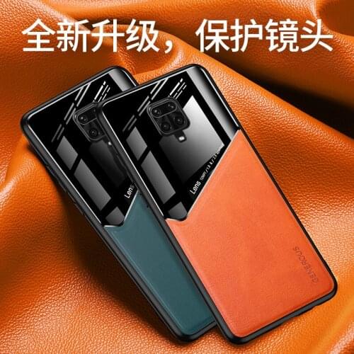 Soft TPU Bumper Tempered Glass +PU Leather Shockproof Phone Case For Xiaomi Redmi Note9s / Note9Pro Max Back Magnetic Cover