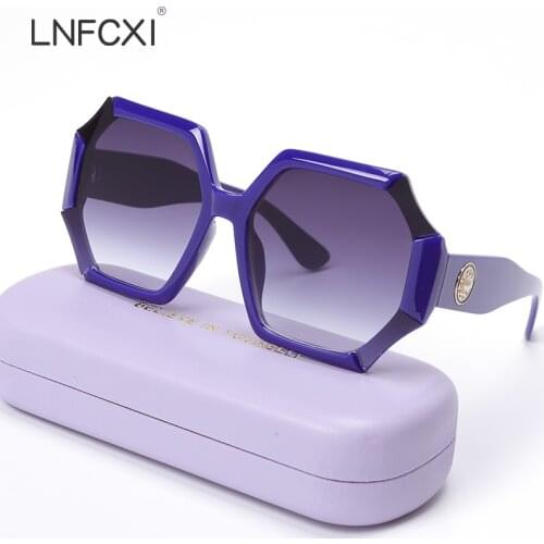 LNFCXI New Retro Oversized Sunglasses Women Men Fashion Eyewear Unisex Trendy Laciness Sun Glasses Shades UV400 Gafas De Sol