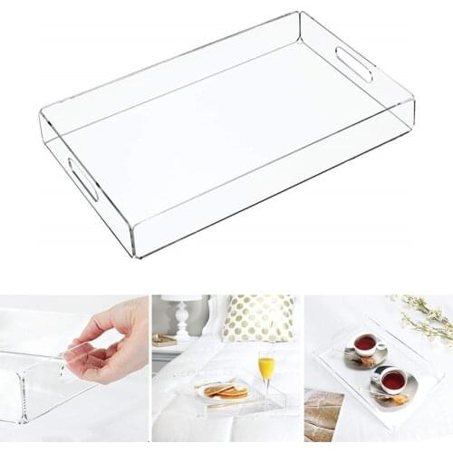 Newly Acrylic Tray Multipurpose Food Beverage Tray Durable Jewelry Cosmetic Tray for Home Kitchen Living Room