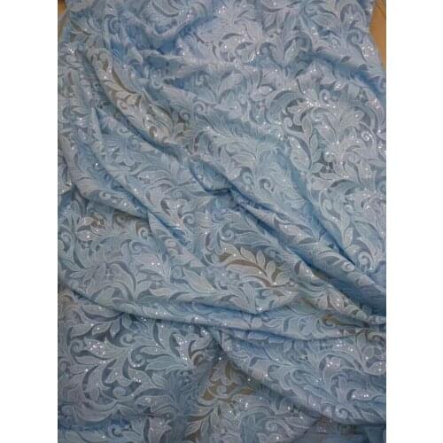 New desgin french net lace fabric high quality SYJ-41114 fashion african embroidered mesh lace fabric for dresses