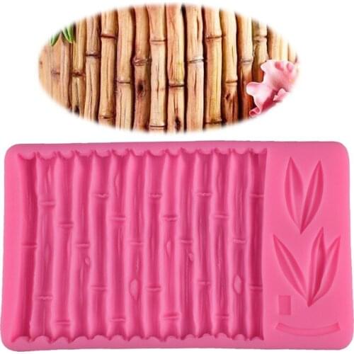 New style bamboo and bamboo leaf cake border decoration mold fondant silicone mold ultra-light clay mold DIY baking