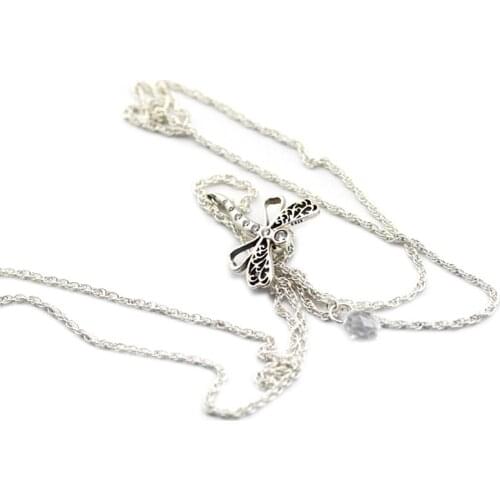 Dreamy Dragonfly Necklace 100% 925 Sterling Silver Fine Jewelry Free Shipping