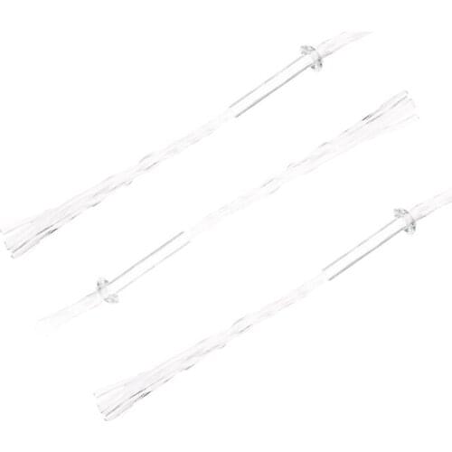 Practical 3Pcs Glass Tube Oil Lamp Wick Holder Adapter with 4.7 Inch Round Cotton Wick White