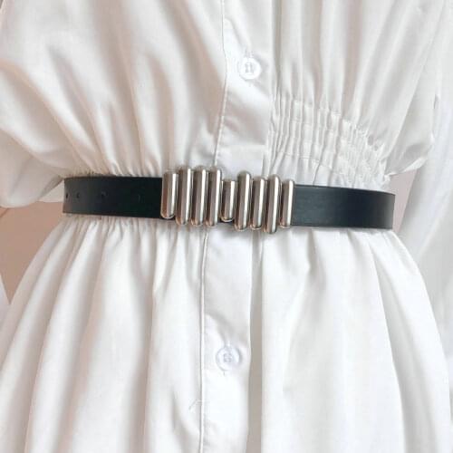 Simple Fashion Leather Thin Belt For Women Metal Buckle Waist Strap Designer Ladies Trouser Dress All-match Decoration Waistband