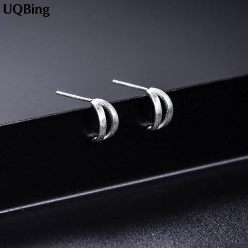 Simple 925 Sterling Silver Leaf Stud Earrings Jewelry Pendientes Brincos