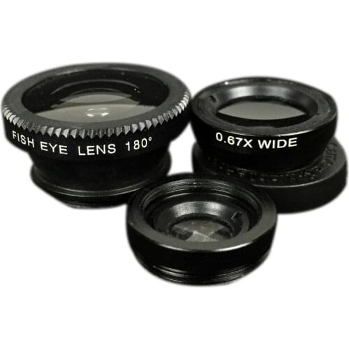 Wide Angle Mobile Phone Camera Lens Fish Eye Macro Lens for Iphone 7 8 6 X 11 Universal 3 In 1 Smartphone Fisheye Lens