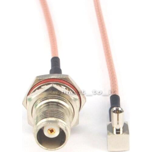Extension Cable Cord TNC Female Bulkhead O-ring to TS9 Male Right Angle Connector RF Coax Adapter
