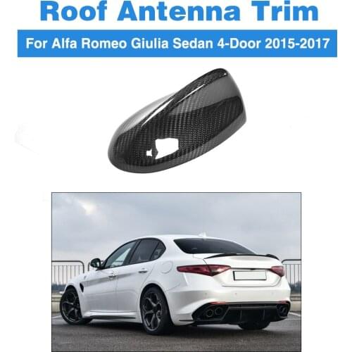Carbon Fiber Car Roof Antenna Spoiler Car Sticker Shark Fin Aerial for Alfa Romeo Giulia 4-Door 2015-2017