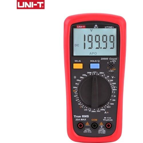 UNI-T UT39E+ Digital Multimeter 20A 1000V AC DC Handheld Multimetro Ture Rms Tester With 2000μF Capactitance Meausement