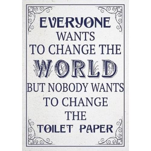 Bathroom Humour Metal Sign Toilet Roll Home Plaque Vintage Gift Retro Funny Fun